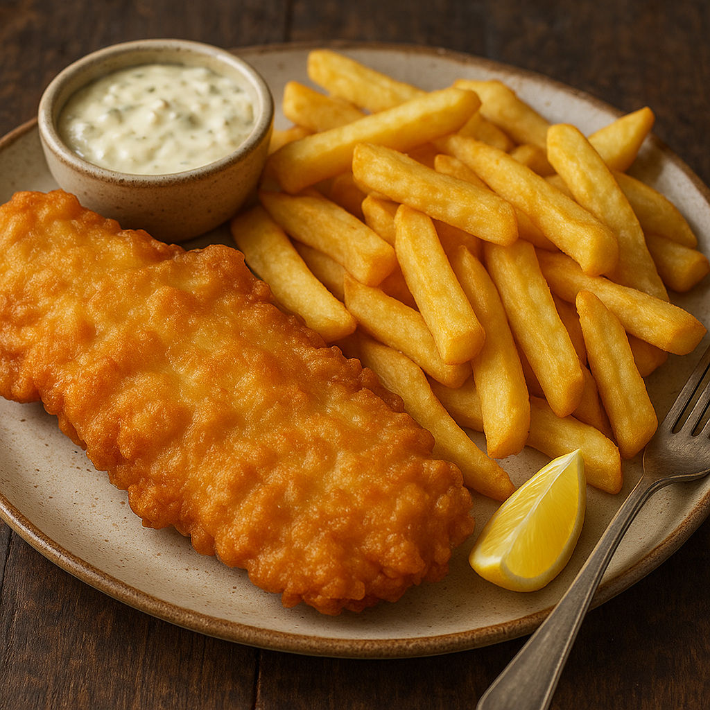 Fish and Chips – brytyjskie danie główne z ryby i frytek