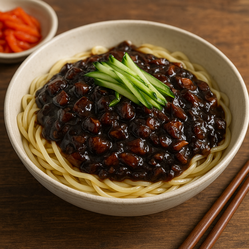Jjajangmyeon – koreański makaron z czarną pastą
