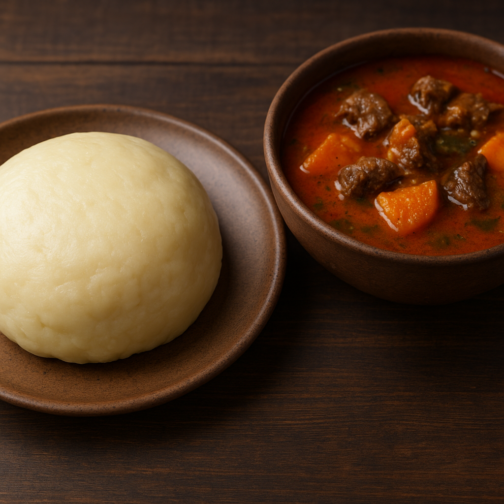 Fufu with Soup – zachodnioafrykański dodatek z zupą