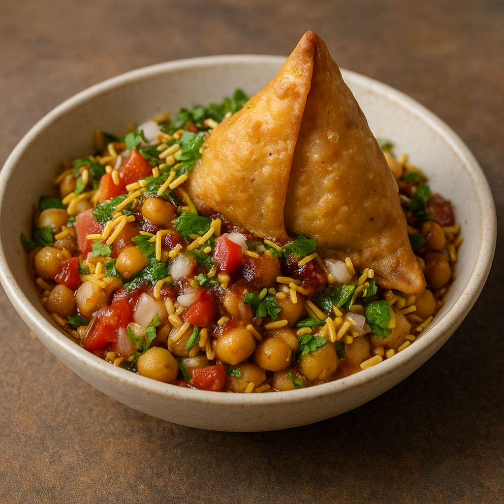 Samosa Chaat – indyjska przekąska uliczna