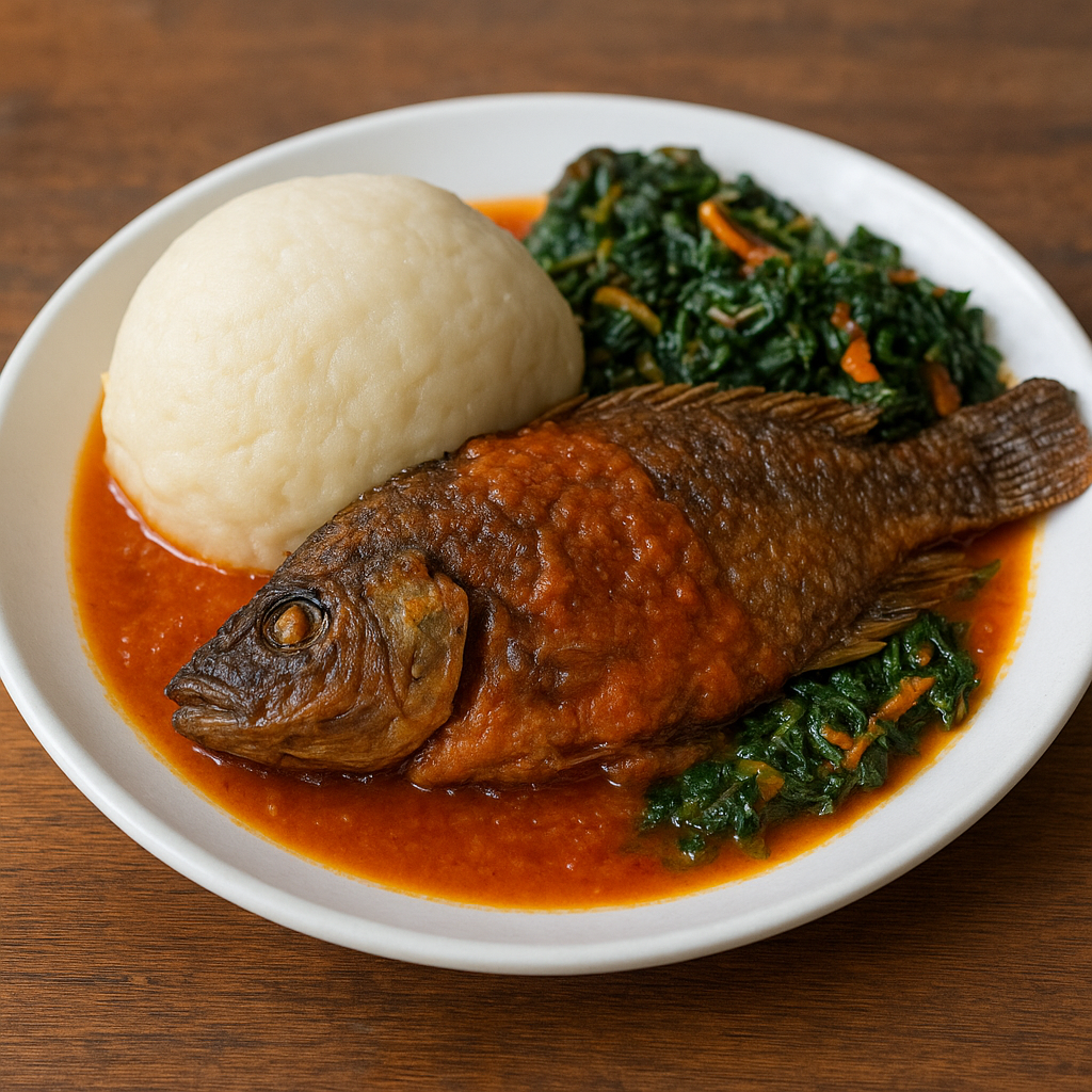 Banku with Tilapia – ghańskie danie główne