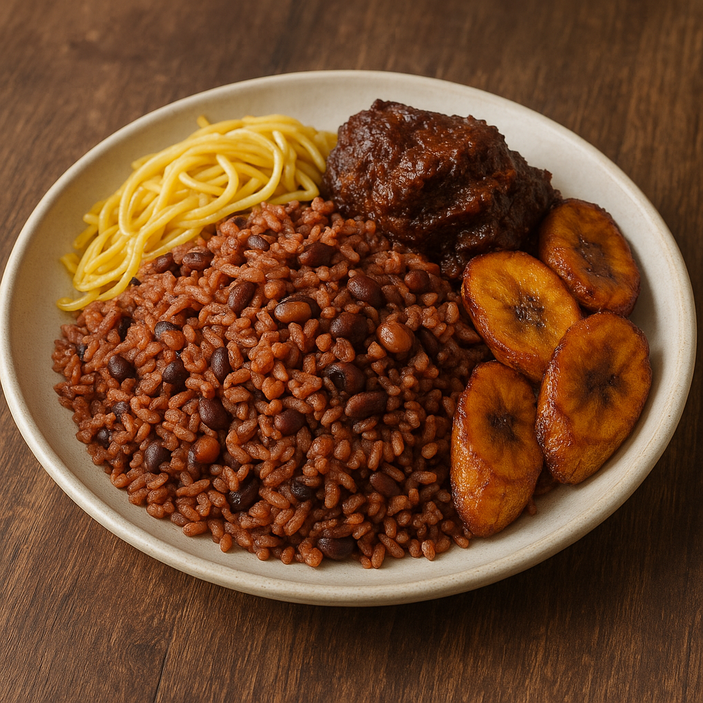 Waakye – ghański ryż z fasolą