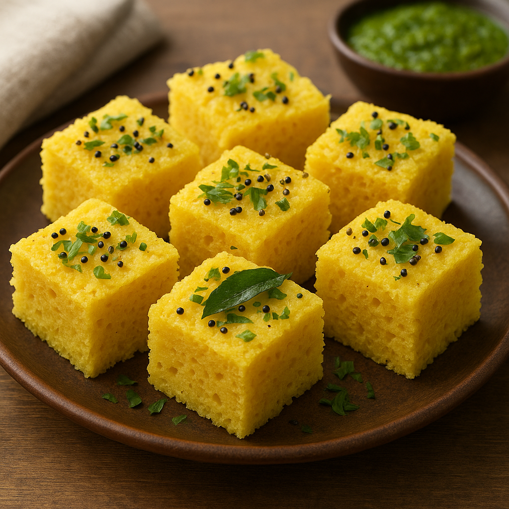 Dhokla – indyjski lekki placek parowany
