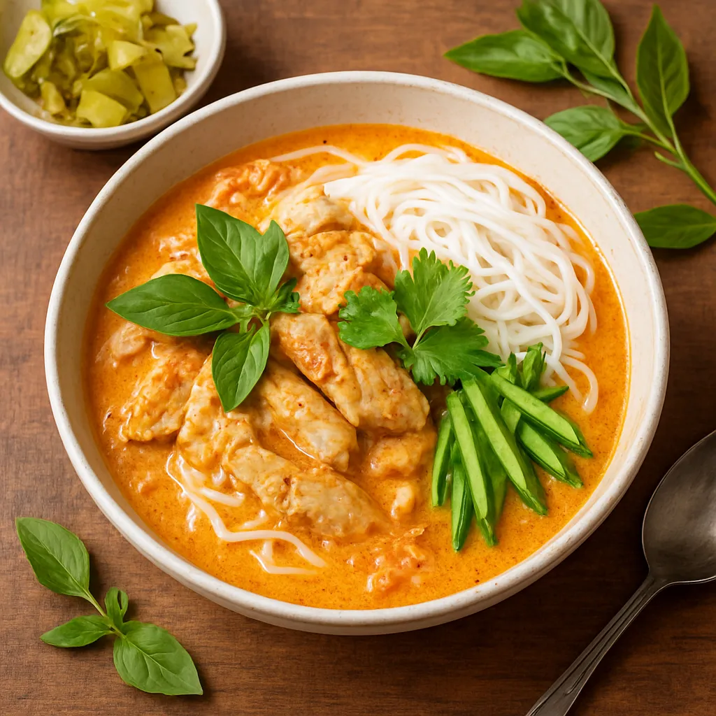 Kanom Jeen Nam Ya – tajski makaron w sosie rybnym