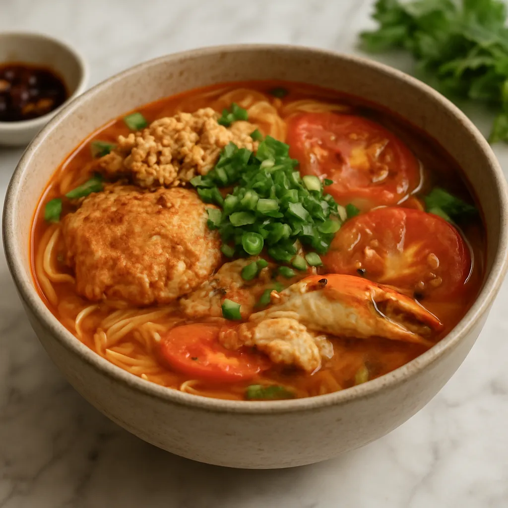 Bun Rieu – wietnamska zupa pomidorowo-krabowa