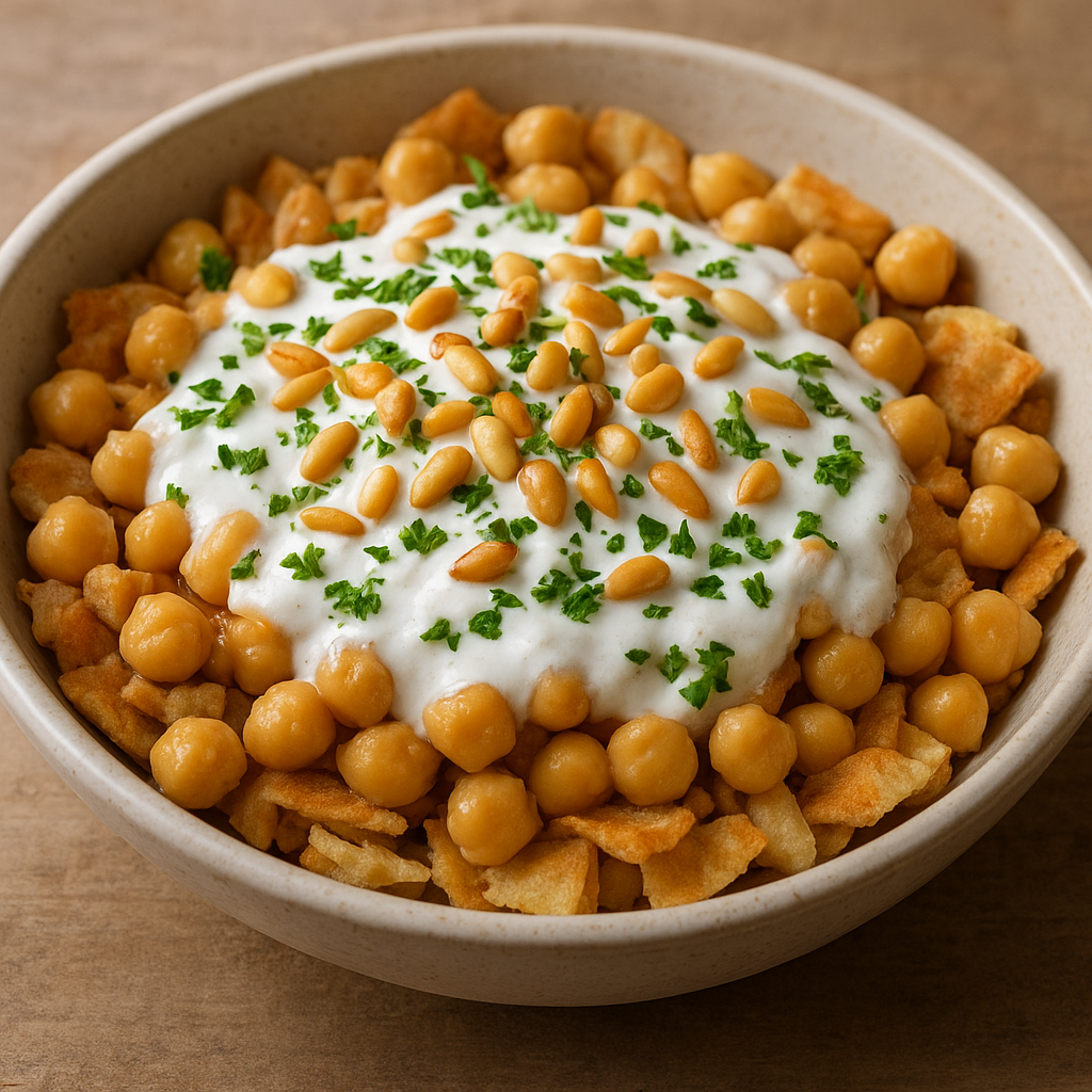 Fatteh – bliskowschodnie warstwowe danie z jogurtem