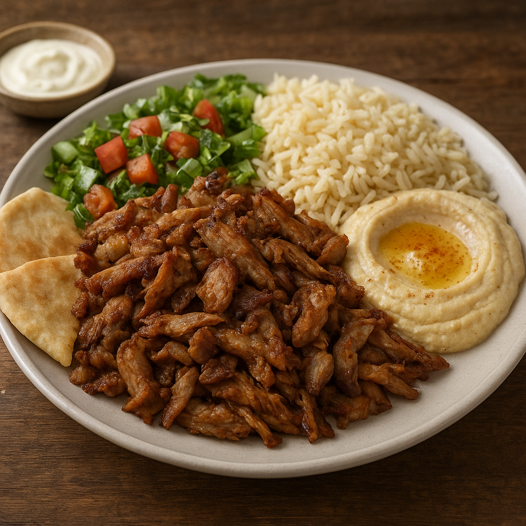 Shawarma Plate – bliskowschodnie mięso z dodatkami