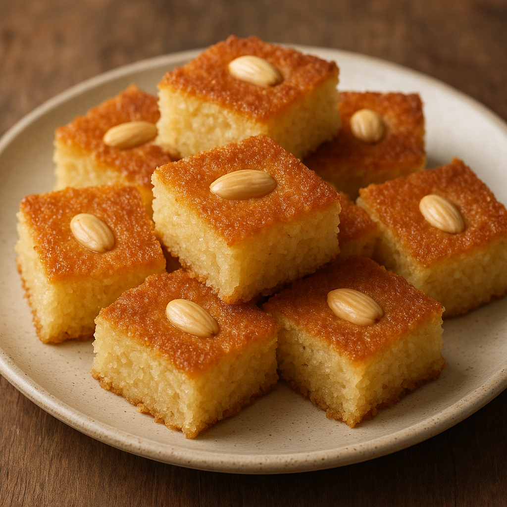 Basbousa – egipski deser z kaszy manny