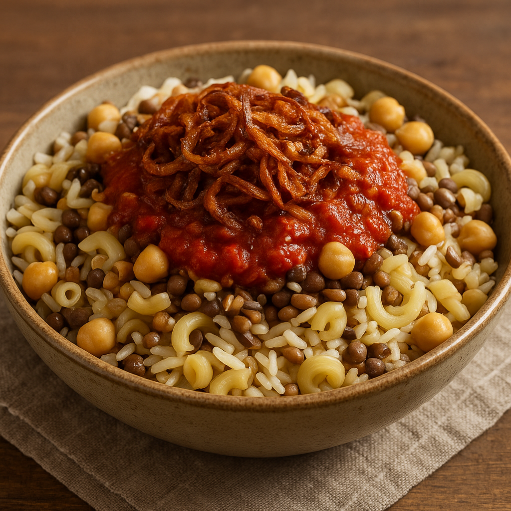 Koshari – bliskowschodni miks ryżu, makaronu i soczewicy