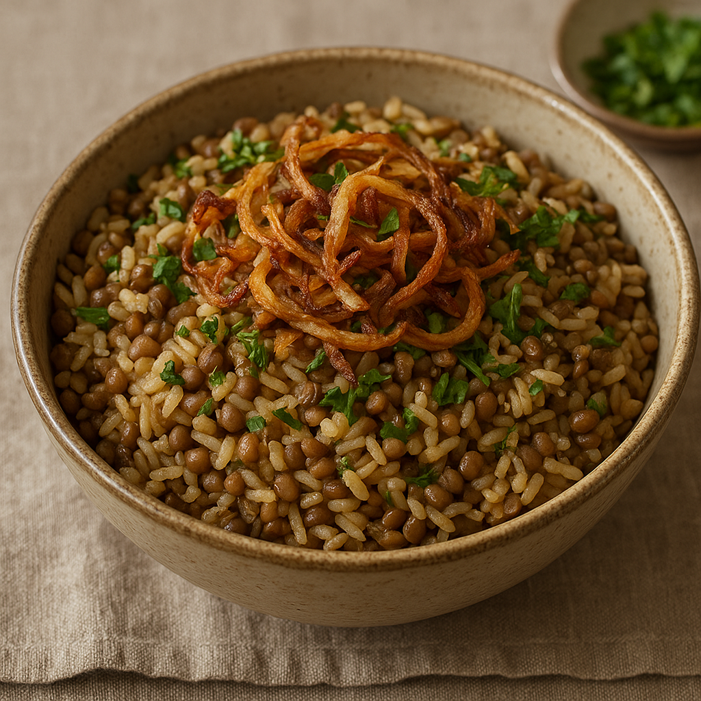 Mujaddara – bliskowschodni ryż z soczewicą