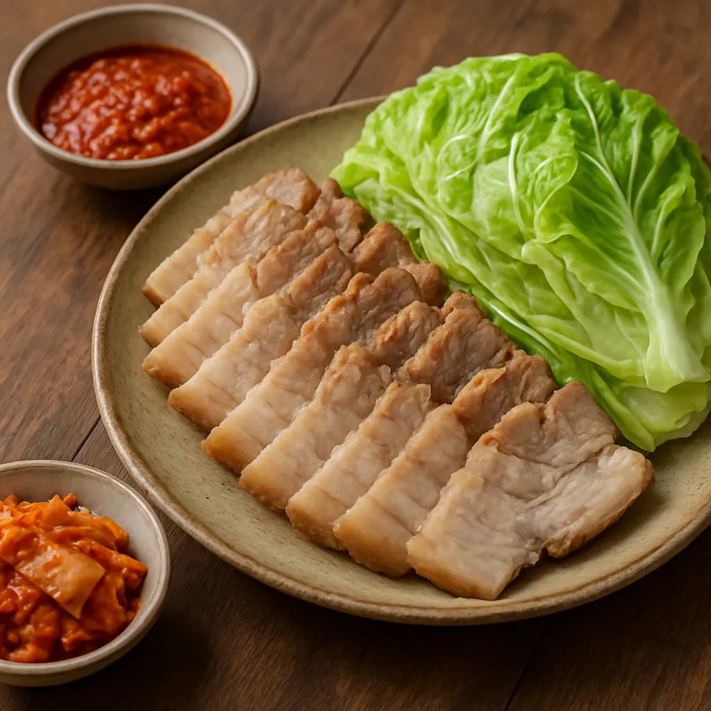 Bossam – koreańska wieprzowina z liśćmi