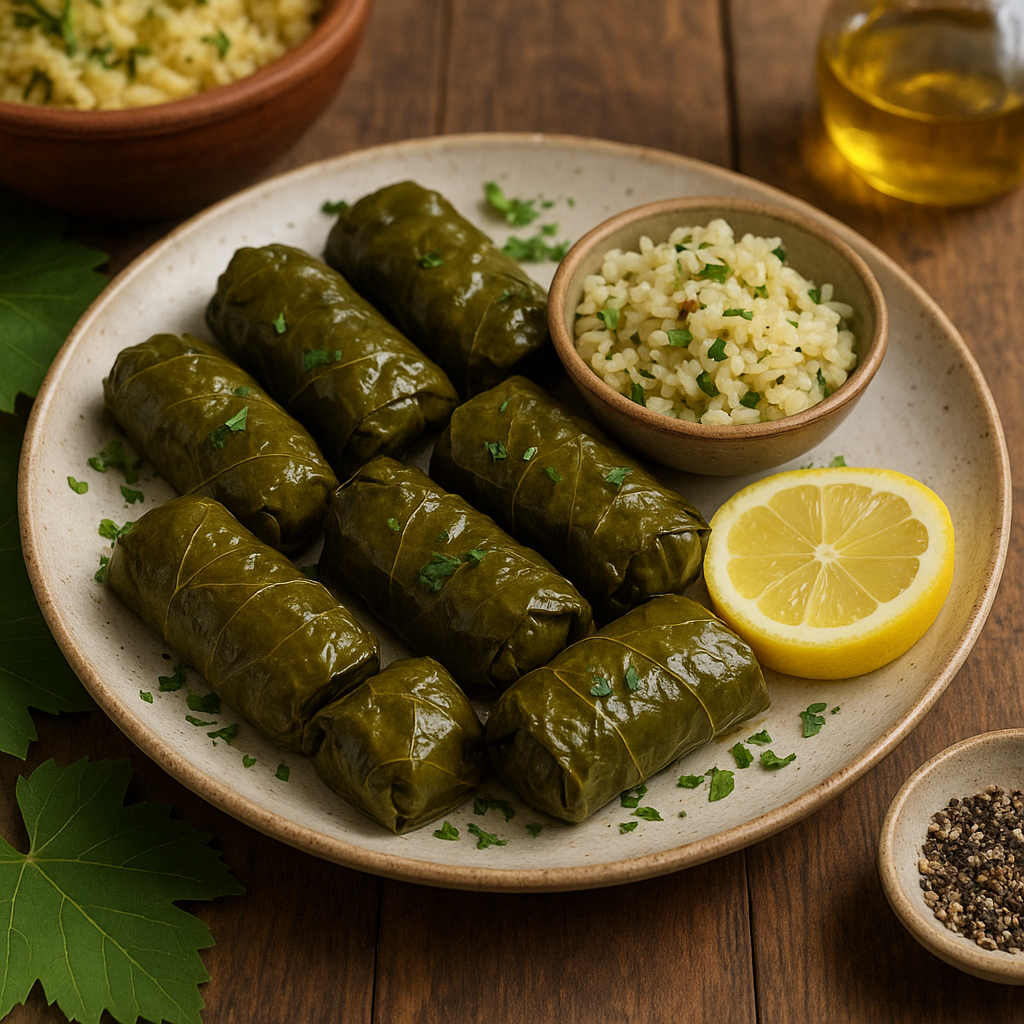 Kuchnia grecka – jak zrobić dolmades (liście winogron z ryżem)