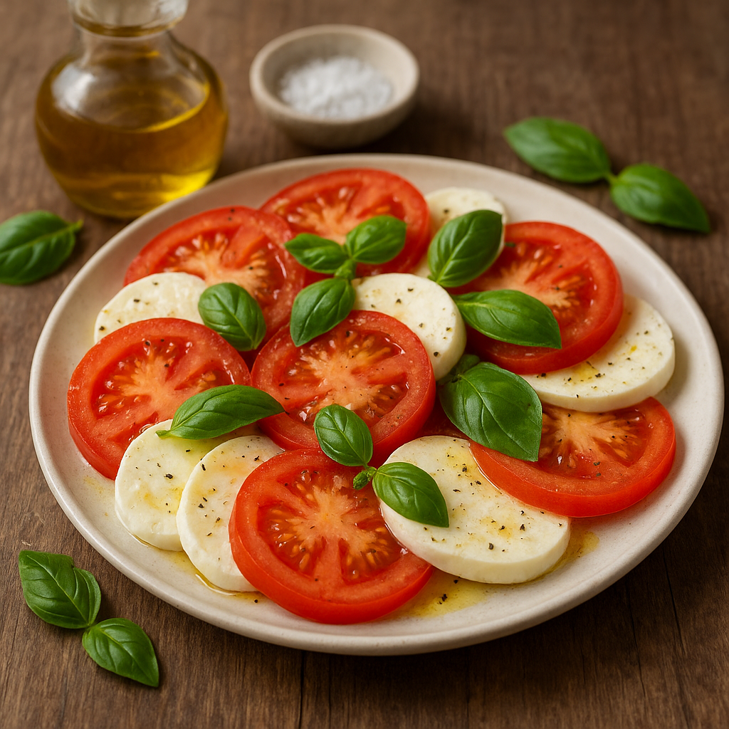 Jak przygotować włoską sałatkę caprese z pomidorami i mozzarellą