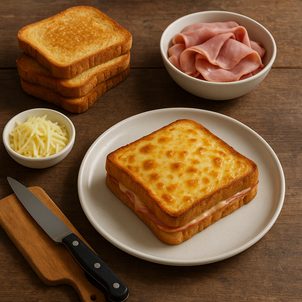 Jak zrobić klasyczne francuskie croque monsieur (tost z szynką i serem)
