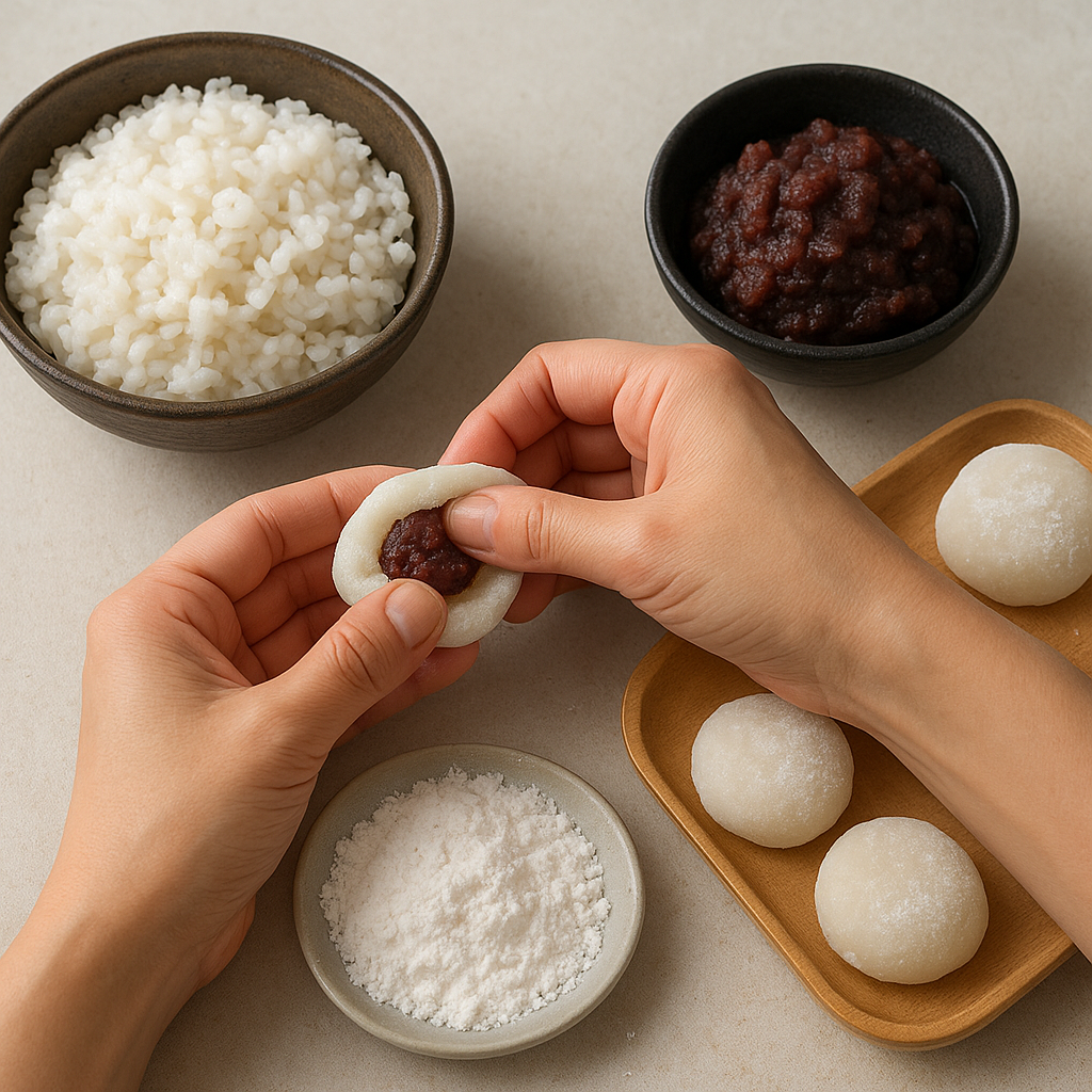 Jak przygotować japoński deser mochiko (mochi z nadzieniem)