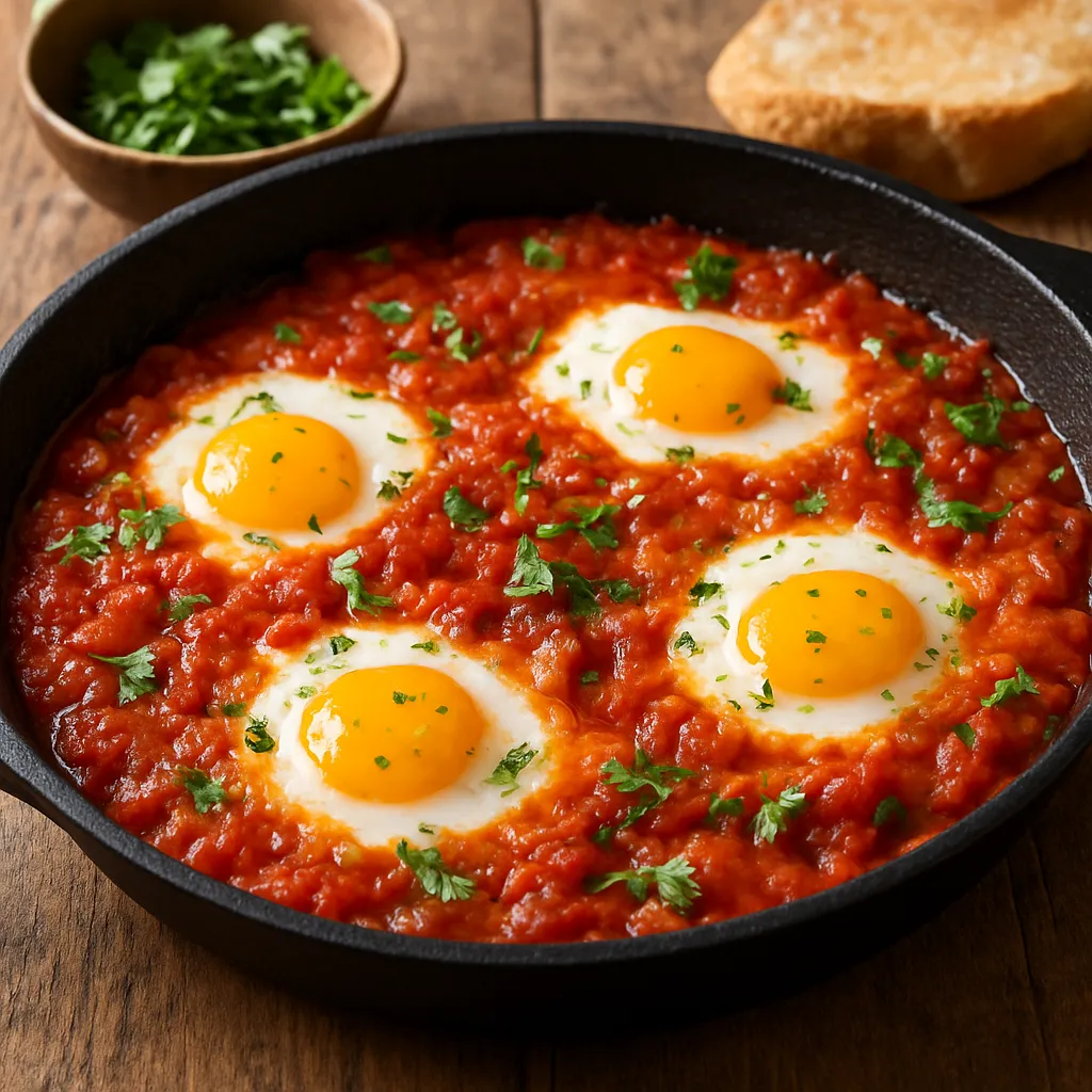 Shakshuka Israeli – izraelska wersja jajek w pomidorach