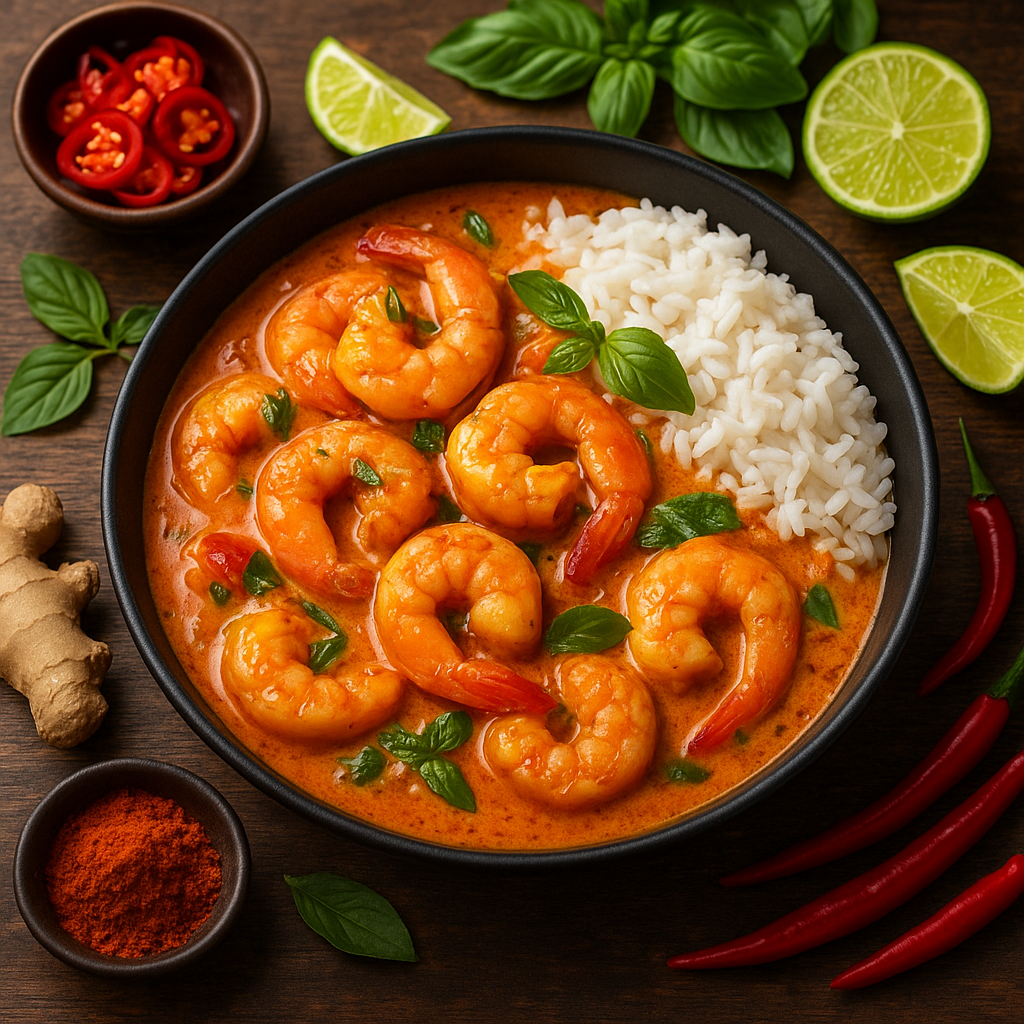 Kuchnia tajska – jak przygotować curry czerwone z krewetkami