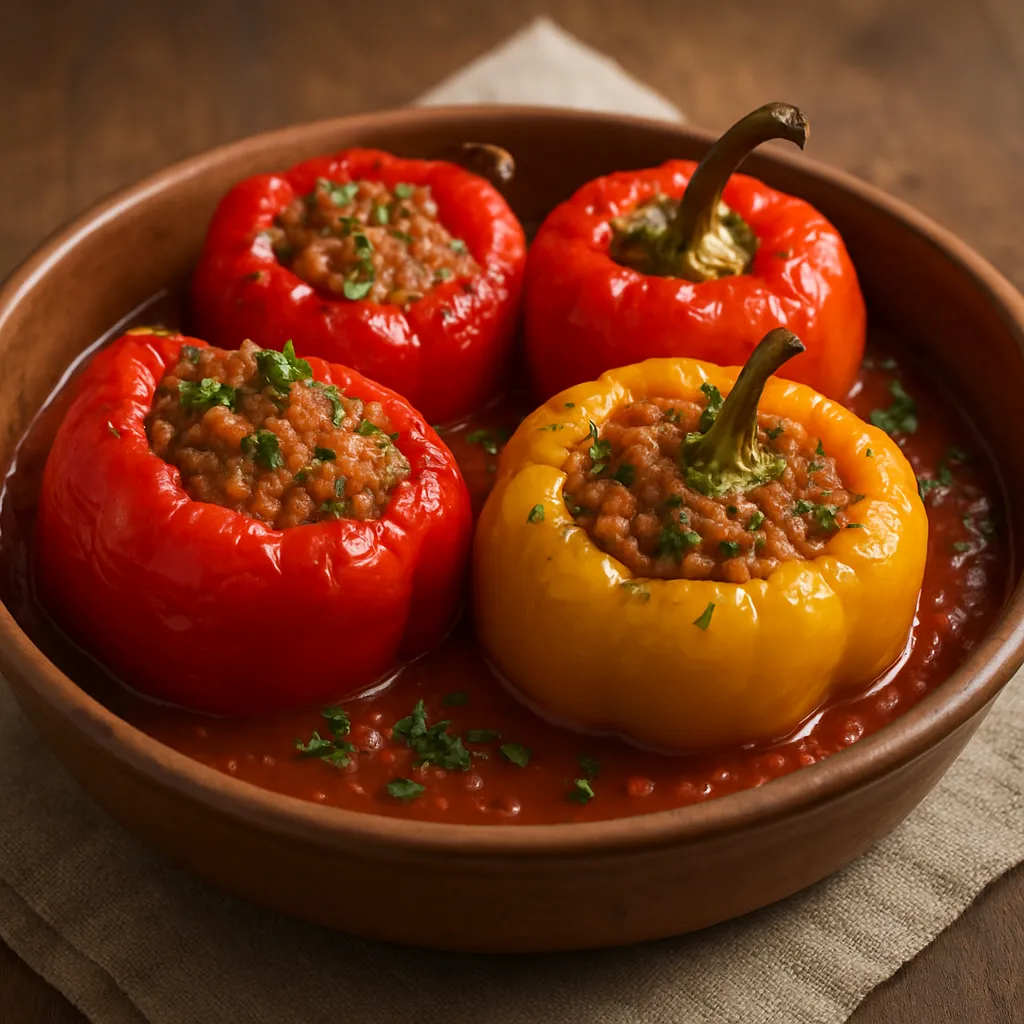 Töltött Paprika – węgierskie faszerowane papryki